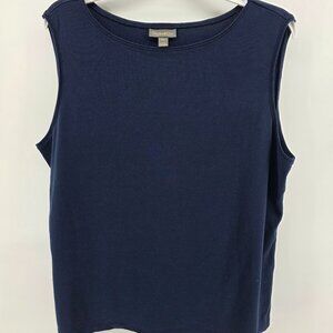Style & Co Navy Blue Tank Top – Size XXL – 100% Cotton Sleeveless Boatneck Shell